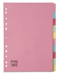 Niceday A4 Multipunched 10 Part Manilla Dividers  165 Micron