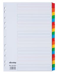 Niceday Premier Multipart Dividers 20 Part Plain