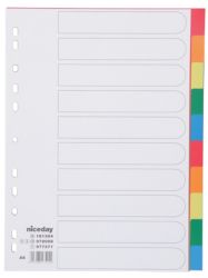 Niceday A4 Polypropylene 10 Part Unprinted Divider