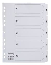 Niceday Mylar Reinforced White Tab Dividers 1 5 Printed A4