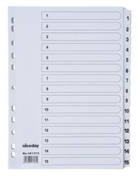 Niceday Mylar Reinforced White Tab Dividers 1 15 Printed A4