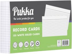 Record Cards Ruled White 203 x 127mm