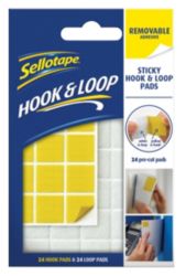 Sellotape Sticky Hook And Loop Pads Pack 24 