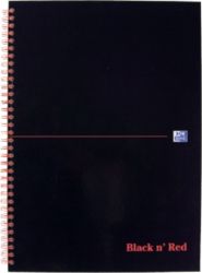 Black n Red Wirebound Hardback Notebook A4 Perforated