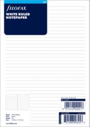 Filofax A5 Inserts White Ruled 25 Sheets organiser size 210 x 148 mm