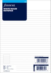 Filofax A5 Inserts White Ruled Note Pad 40 Sheets organiser size 210 x 148 mm