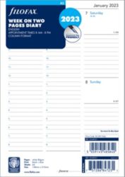 Filofax A5 Inserts Week On Two Pages organiser size 210 x 148 mm