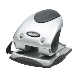 Rexel P240 Premium Two Hole Punch Silver Black