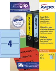 Avery Colour Lever Arch File Laser Labels 200 x 60mm L7171A 20