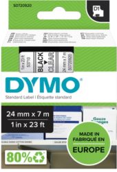 Dymo Tape 24mm x 7m Black on Clear