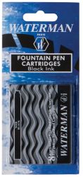 Waterman Standard Fountain Pen Cartridges Black Box of 8