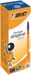 Bic Cristal Orange Fine Ballpoint Blue Pack of 20