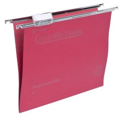 Rexel Crystalfile Classic Suspension Files Manilla V Base 15mm Capacity A4 Red Box 50