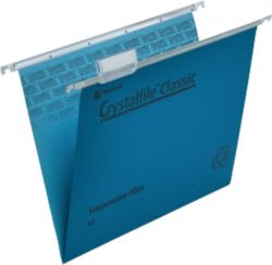 Rexel Crystalfile Classic Suspension Files Manilla V Base 15mm Capacity A4 Blue Box 50