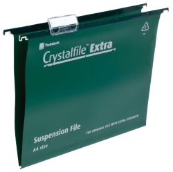 Rexel Crystalfiles Extra Suspension Files Polypropylene 15mm Capacity A4 Green Box 25