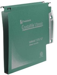 Rexel Crystalfile Classic Lateral Suspension Files Manilla 30mm Capacity W275xH305mm Green Box 50