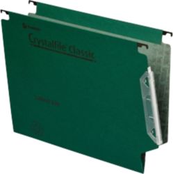 Rexel Crystalfile Classic Lateral Suspension Files Manilla V Base 15mm Capacity W330xH280mm Green Box of 50