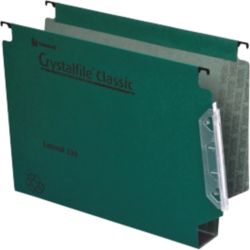 Rexel Crystalfile Classic Lateral Suspension Files Manilla 50mm Capacity W330xh280mm Green Box 25