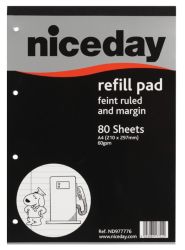Niceday Refill Pad top bound 60gsm 4 hole punched 80 sheets