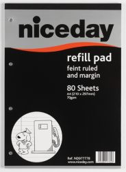 Niceday Refill Pads top bound 70gsm 4 hole punched 80 sheets
