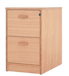 Online Real Wood Veneer 2 Drawer Filing Cabinet - Oak 47.5W x 48D x 73H cm