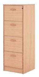 Online Real Wood Veneer 4 Drawer Filing Cabinet - Oak 47.5W x 48D x 133H cm