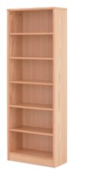 Scandinavian Real Wood Veneer Wide Bookcase - Oak 80W x 31D x 193H cm