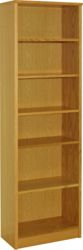 Heavy Duty Danish Wood Veneer Bookcase Range Standard Bookcase - Oak 1930H x 600W x 310D mm