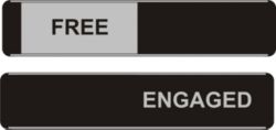FREE ENGAGED Sliding Door Sign 250 x 50mm