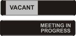 VACANT and MEETING IN PROGRESS Sliding Door Signs