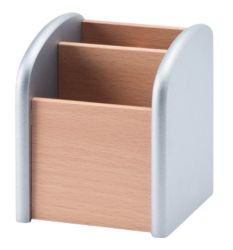 Wooden pen holder silver