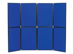 Portable Lightweight Display Systems Blue 8 Panel Double Deck Display