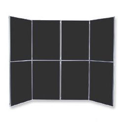 Portable Lightweight Display Systems Black 8 Panel Double Deck Display