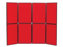 Portable Lightweight Display Systems Red 8 Panel Double Deck Display
