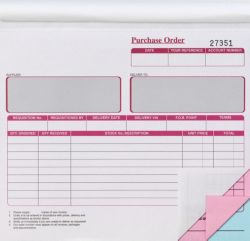 3 Part Purchase Order Books 203 x 178mm