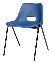 Stackable Polypropylene Canteen Chair Blue