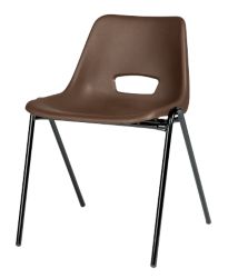 Stackable Polypropylene Canteen Chair Brown