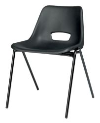 Stackable Polypropylene Canteen Chair Black