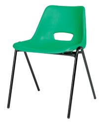 Stackable Polypropylene Canteen Chair Green