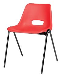 Stackable Polypropylene Canteen Chair Red