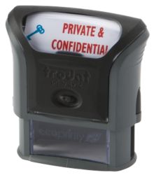 Trodat Pre Inked Stock Stamp Private Confidential Red Impression Area 46 x 18mm