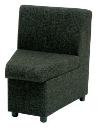 GGI Inside Curve Reception Chair Fabric Charcoal Grey