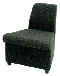 GGI Outside Curve Reception Chair Fabric Charcoal Grey