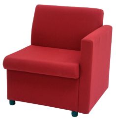 GGI Left Arm Reception Chair Fabric Burgundy