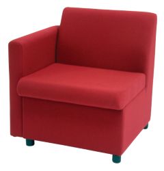 GGI Right Arm Reception Chair Fabric Burgundy