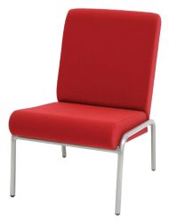 Library Double Seat Reception Chair Fabric Burgundy