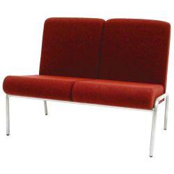 Library Double Seat Reception Chair Fabric Grey