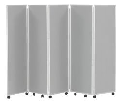 Concertina Display System Room Divider Grey 5 Screen 150 cm