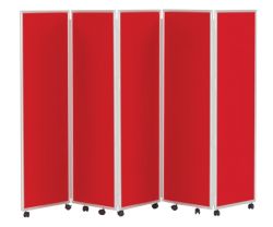 Concertina Display System Room Divider Red 5 Screen 150 cm