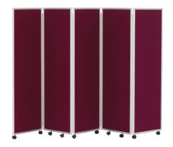 Concertina Display System Room Divider Wine 5 Screen 150 cm